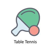 tabell tennis vektor fylla översikt ikoner. enkel stock illustration stock