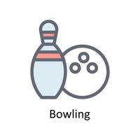 Bowling Vektor füllen Gliederung Symbole. einfach Lager Illustration Lager