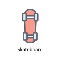 Skateboard Vektor füllen Gliederung Symbole. einfach Lager Illustration Lager