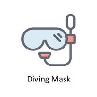 Tauchen Maske Vektor füllen Gliederung Symbole. einfach Lager Illustration Lager