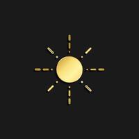 Sonne Gold Symbol. Vektor Illustration von golden Stil. Sommer- Zeit auf dunkel Hintergrund .