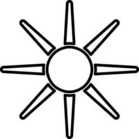 Sonne, Sommer- Gliederung Vektor Symbol. Linie Sommer- und Sonne Vektor Symbol