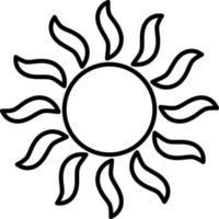 Sonne, Sommer- Gliederung Vektor Symbol. Linie Sommer- und Sonne Vektor Symbol