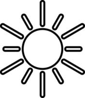Sol, sommar översikt vektor ikon. linje sommar och Sol vektor ikon