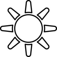 Sonne, Sommer- Gliederung Vektor Symbol. Linie Sommer- und Sonne Vektor Symbol