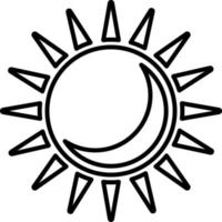 Sol, sommar översikt vektor ikon. linje sommar och Sol vektor ikon