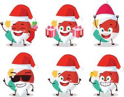 Santa claus Emoticons mit Strand Ball Karikatur Charakter vektor