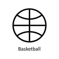 basketboll vektor översikt ikoner. enkel stock illustration stock