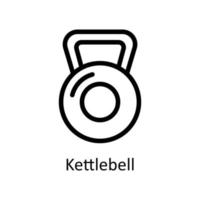 Kettlebell Vektor Gliederung Symbole. einfach Lager Illustration Lager
