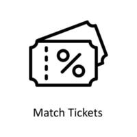 match biljetter vektor översikt ikoner. enkel stock illustration stock