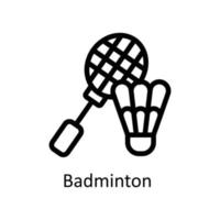 Badminton Vektor Gliederung Symbole. einfach Lager Illustration Lager