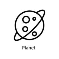 Planet Vektor Gliederung Symbole. einfach Lager Illustration Lager