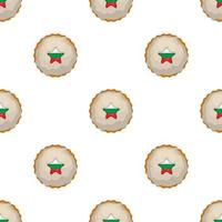 Muster Plätzchen mit Flagge Land Bulgarien im lecker Keks vektor