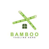 bambu logotyp, grön växt design, natur träd vektor, illustration ikon vektor