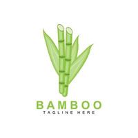 bambu logotyp, grön växt design, natur träd vektor, illustration ikon vektor