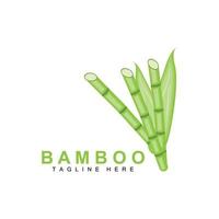 Bambus Logo, Grün Pflanze Design, Natur Baum Vektor, Illustration Symbol vektor
