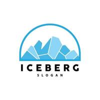 isberg logotyp, antarktisk bergen vektor i is blå Färg, natur design, produkt varumärke illustration mall ikon