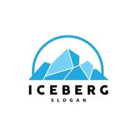 Eisberg Logo, Antarktis Berge Vektor im Eis Blau Farbe, Natur Design, Produkt Marke Illustration Vorlage Symbol