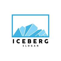 isberg logotyp, antarktisk bergen vektor i is blå Färg, natur design, produkt varumärke illustration mall ikon