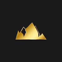 Berg, Symbol Gold Symbol. Vektor Illustration von golden Stil auf dunkel Hintergrund