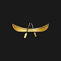 Angeln, Boot, Symbol Gold Symbol. Vektor Illustration von golden Stil auf dunkel Hintergrund