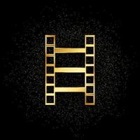 Film Skript Gold Symbol. Vektor Illustration von golden Partikel Hintergrund. Gold Symbol