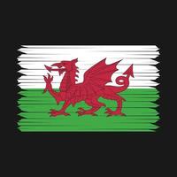 Wales-Flagge-Pinsel vektor