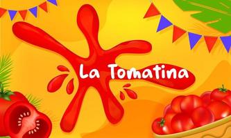 la tomatina festival baner. la tomatina i Spanien. tomat bekämpa. tomat slåss vektor