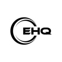 ehq brev logotyp design i illustration. vektor logotyp, kalligrafi mönster för logotyp, affisch, inbjudan, etc.