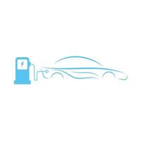 elektrisch Fahrzeug Leistung Laden Bahnhof. ev Auto Symbol. Vektor Illustration