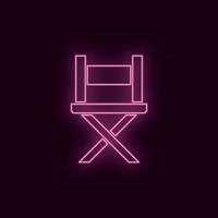 direktörens stol, neon, ikon. teater rubin Färg neon ui ux ikon. teater tecken logotyp vektor - vektor på vit bakgrund