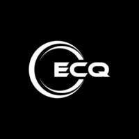 ecq brev logotyp design i illustration. vektor logotyp, kalligrafi mönster för logotyp, affisch, inbjudan, etc.