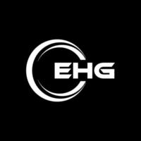 ehg brev logotyp design i illustration. vektor logotyp, kalligrafi mönster för logotyp, affisch, inbjudan, etc.