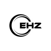 ehz brev logotyp design i illustration. vektor logotyp, kalligrafi mönster för logotyp, affisch, inbjudan, etc.