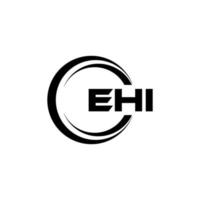 ehi-brief-logo-design in der illustration. Vektorlogo, Kalligrafie-Designs für Logo, Poster, Einladung usw. vektor