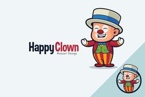 söt clown maskot design vektor