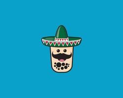 boba söt mariachi vektor ikon design