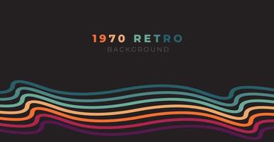 abstrakt bunt 70er Jahre Hintergrund Vektor. Jahrgang retro Farben von das 1970er Jahre 1900er, 80er, 90er. retro Stil Hintergrund mit Linien, Regenbogen Streifen. geeignet zum Poster, Banner, dekorativ, Mauer Kunst. vektor