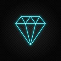 Diamant, Schmuck Neon- Symbol. Blau und Gelb Neon- Vektor Symbol. transparent Hintergrund