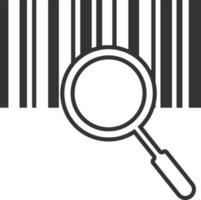 Barcode, finden Linie Symbol. einfach, modern eben Vektor Illustration zum Handy, Mobiltelefon Anwendung, Webseite oder Desktop App auf grau Hintergrund