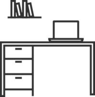 kontor, skrivbord linje ikon. enkel, modern platt vektor illustration för mobil app, hemsida eller skrivbordet app på grå bakgrund