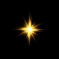 golden Stern. das bewirken von glühen und Strahlen von Licht, glühend Beleuchtung, Sonne. vektor