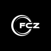 fcz brev logotyp design i illustration. vektor logotyp, kalligrafi mönster för logotyp, affisch, inbjudan, etc.