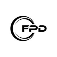 fpd brev logotyp design i illustration. vektor logotyp, kalligrafi mönster för logotyp, affisch, inbjudan, etc.