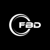 fbd brev logotyp design i illustration. vektor logotyp, kalligrafi mönster för logotyp, affisch, inbjudan, etc.