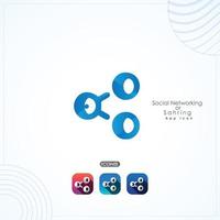 Sozial Vernetzung Teilen App Symbol Logo Vorlage im modern kreativ minimal Stil Vektor Design
