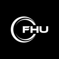 fhu brev logotyp design i illustration. vektor logotyp, kalligrafi mönster för logotyp, affisch, inbjudan, etc.