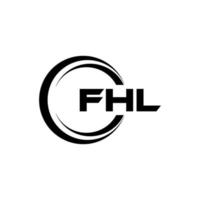 fhl brev logotyp design i illustration. vektor logotyp, kalligrafi mönster för logotyp, affisch, inbjudan, etc.