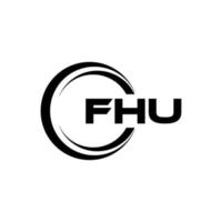 fhu brev logotyp design i illustration. vektor logotyp, kalligrafi mönster för logotyp, affisch, inbjudan, etc.