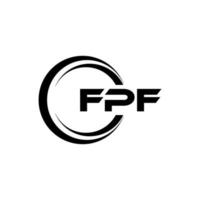 fpf brev logotyp design i illustration. vektor logotyp, kalligrafi mönster för logotyp, affisch, inbjudan, etc.